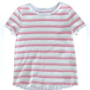 Girls Ribbed Shirt, L (10/12), Cat & Jack, Pink/White/Purple
